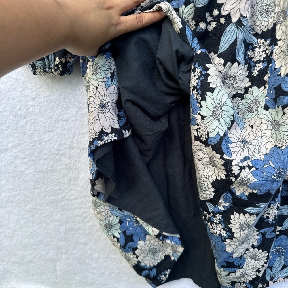 J. Crew Blue and White Floral Long Sleeve Dress size SP - Picture 12 of 15